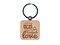 Handmade With Love Crochet Yarn Engraved Wood Square Keychain Tag Charm